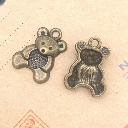 Tibetan Style Pendants, Bear, antique bronze color plated, DIY, 20x15x4mm, 100PCs/Bag, Sold By Bag