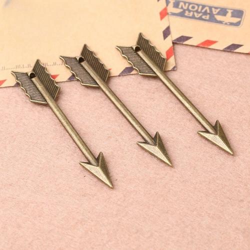 Tibetan Style Pendants, Arrow, plated, DIY, more colors for choice, 12x62mm, 100PCs/Bag, Sold By Bag