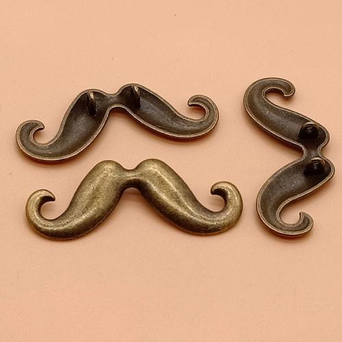 Tibetan Style Connector, Mustache, plated, DIY & 1/1 loop, more colors for choice, 44x17mm, 100PCs/Bag, Sold By Bag