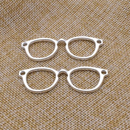 Tibetan Style Connector, Glasses, antique silver color plated, DIY & 1/1 loop, 53x19mm, 100PCs/Bag, Sold By Bag