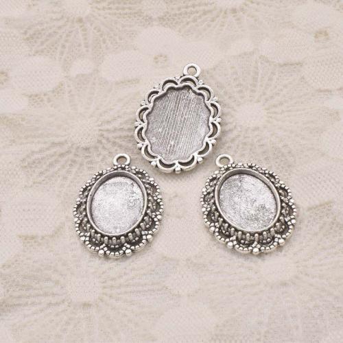 Tibetan Style Pendant Cabochon Setting, antique silver color plated, DIY, 13x18mm, 100PCs/Bag, Sold By Bag