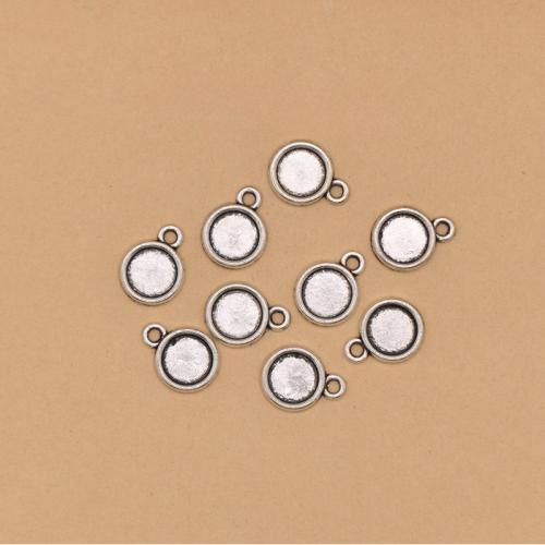 Zink-Legierung Cabochon Weissgold, Zinklegierung, rund, antik silberfarben plattiert, DIY, 8mm, 100PCs/Tasche, verkauft von Tasche