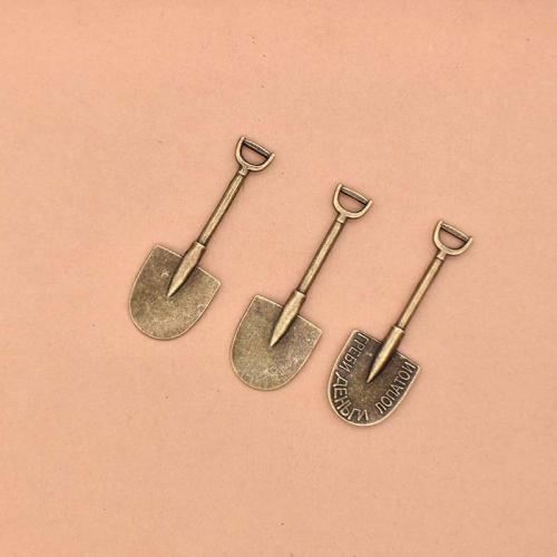 Tibetan Style Pendants, Shovel, antique bronze color plated, DIY, 45x16mm, 100PCs/Bag, Sold By Bag