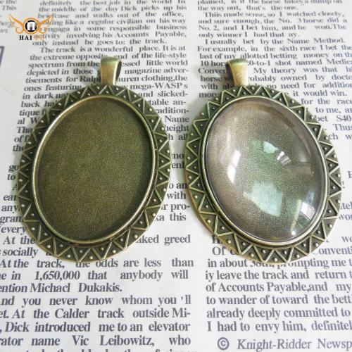 Zink-Legierung Cabochon Weissgold, Zinklegierung, antike Bronzefarbe plattiert, DIY, 30x40mm, 100PCs/Tasche, verkauft von Tasche