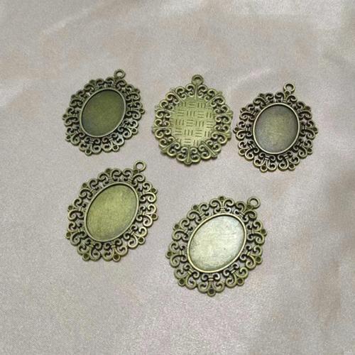 Tibetan Style Pendant Cabochon Setting, antique bronze color plated, DIY, 18x25mm, 100PCs/Bag, Sold By Bag