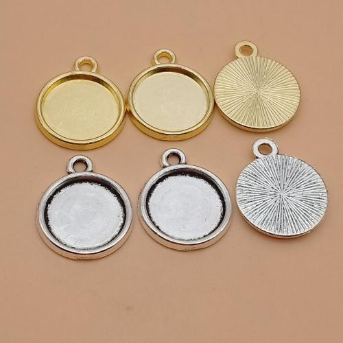 Tibetan Style Pendant Cabochon Setting, Round, plated, DIY, more colors for choice, 12mm, 100PCs/Bag, Sold By Bag