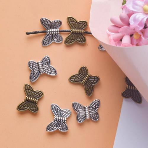 Tibetan Style Animal Beads, Butterfly, plated, DIY, more colors for choice, 11x14mm, 100PCs/Bag, Sold By Bag