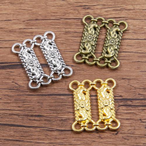 Tibetan Style Connector, plated, DIY & 2/2 loop, more colors for choice, nickel, lead & cadmium free, 25x30mm, Approx 100PCs/Bag, Sold By Bag