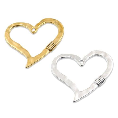 Tibetan Style Heart Pendants, plated, DIY & hollow, more colors for choice, nickel, lead & cadmium free, 60x58mm, Hole:Approx 3mm, Approx 100PCs/Bag, Sold By Bag