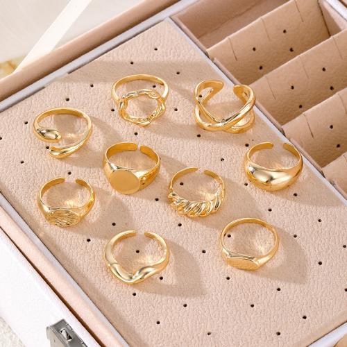 Tibetan Style Finger Ring, plated, nine pieces & fashion jewelry, more colors for choice, nickel, lead & cadmium free, Sold By Set