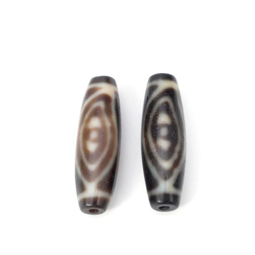 Natural Tibetan Agate Dzi Beads, DIY, 12x38mm, Sold By PC