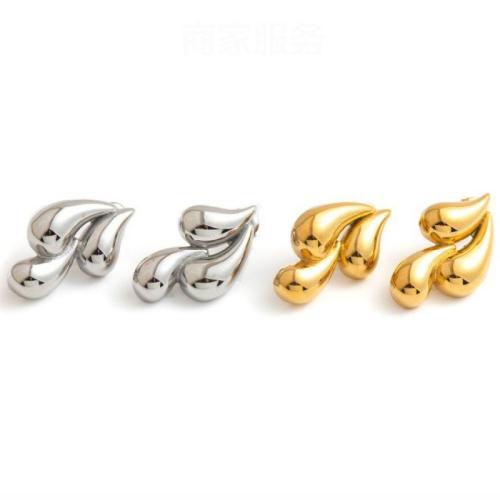 Stainless Steel Stud Earrings, 304 Stainless Steel, Teardrop, plated, fashion jewelry & for woman, more colors for choice, Sold By Pair