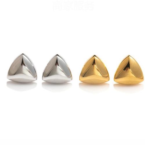 Stainless Steel Stud Earrings, 304 Stainless Steel, Triangle, plated, fashion jewelry & for woman, more colors for choice, Sold By Pair