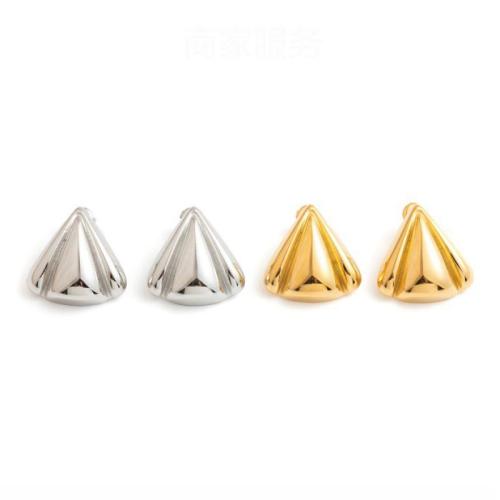 Stainless Steel Stud Earrings, 304 Stainless Steel, Triangle, plated, fashion jewelry & for woman, more colors for choice, Sold By Pair