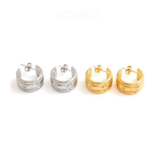 Stainless Steel Stud Earrings, 304 Stainless Steel, plated, fashion jewelry & for woman, more colors for choice, Sold By Pair