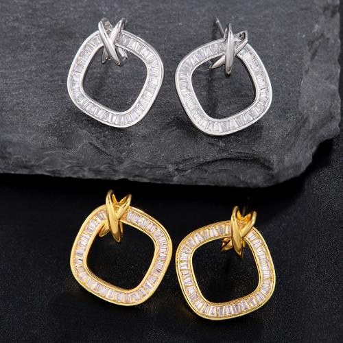 Brass Stud Earring, plated, fashion jewelry & for woman & hollow, more colors for choice, Sold By Pair