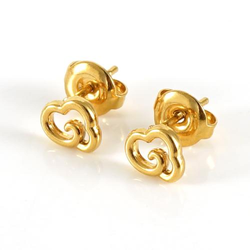 Boucle d'oreille de gaujon en acier inoxydable, Acier inoxydable 304, Placage, pour femme, Or, Vendu par paire