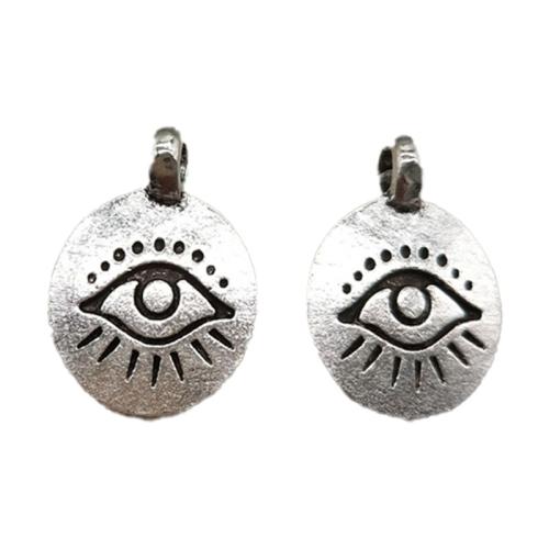 Colgantes de Aleación de Zinc, Ojo, chapado en color de plata antigua, Bricolaje, 14x18mm, 100PCs/Bolsa, Vendido por Bolsa