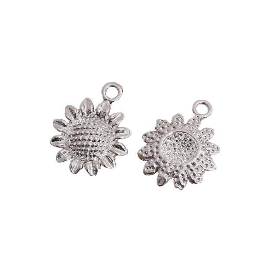 Tibetan Style Flower Pendants, Sunflower, antique silver color plated, DIY, 15x11mm, 100PCs/Bag, Sold By Bag