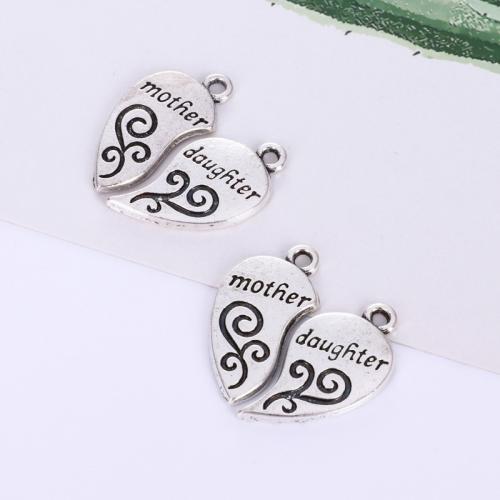 Tibetan Style Heart Pendants, antique silver color plated, DIY, 27mm, 100PCs/Bag, Sold By Bag