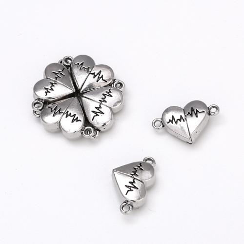 Tibetan Style Heart Pendants, antique silver color plated, DIY & double-hole, 18x11mm, 100PCs/Bag, Sold By Bag