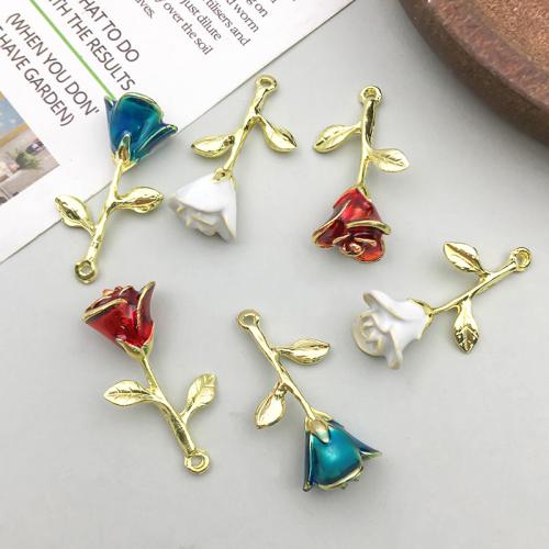 Tibetan Style Flower Pendants, Rose, plated, DIY, more colors for choice, 26x20mm, 100PCs/Bag, Sold By Bag