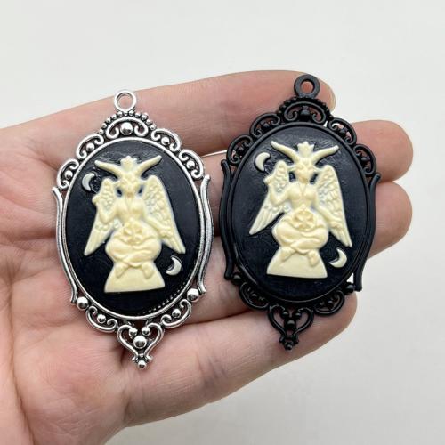 Tibetan Style Enamel Pendants, plated, DIY, more colors for choice, 65x38mm, 100PCs/Bag, Sold By Bag