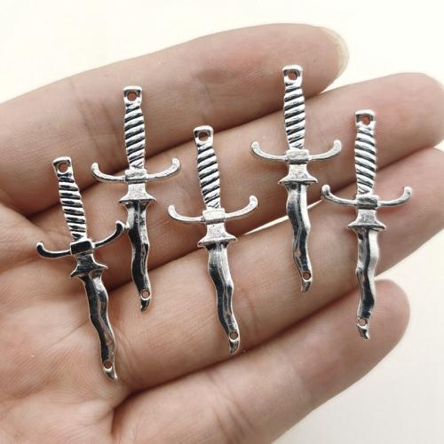 Tibetan Style Pendants, Dagger, antique silver color plated, DIY, 40x16mm, 100PCs/Bag, Sold By Bag