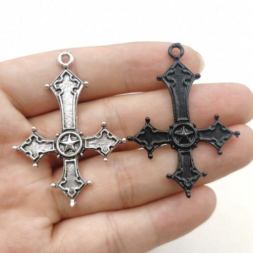 Tibetan Style Cross Pendants, plated, DIY, more colors for choice, 53x38mm, 100PCs/Bag, Sold By Bag