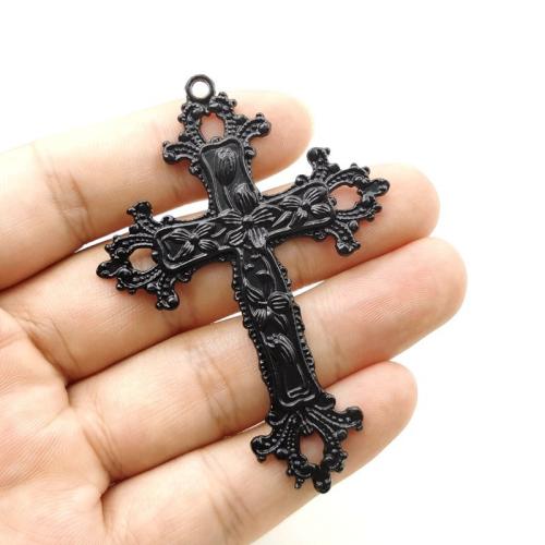 Tibetan Style Cross Pendants, plated, DIY, more colors for choice, 74x52mm, 100PCs/Bag, Sold By Bag