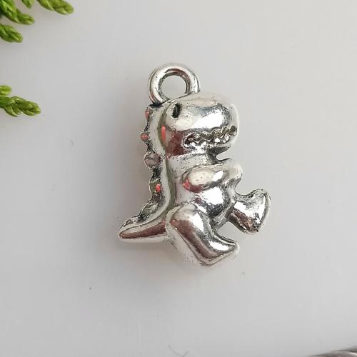 Tibetan Style Animal Pendants, Dinosaur, antique silver color plated, DIY, nickel, lead & cadmium free, 12x17mm, Approx 100PCs/Bag, Sold By Bag