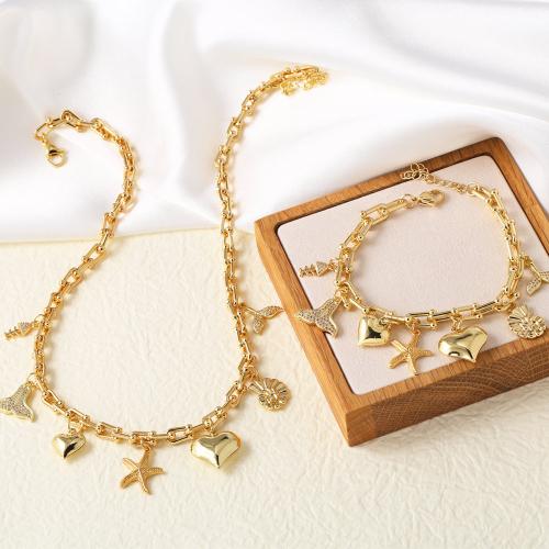 Cubic Zirconia Micro Pave Brass Jewelry Sets, gold color plated, fashion jewelry & different styles for choice & micro pave cubic zirconia, golden, nickel, lead & cadmium free, Sold By PC