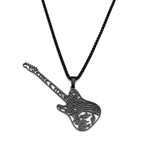 Stainless Steel Sweater Chain Necklace, 304 Stainless Steel, Guitar, plated, fashion jewelry & Unisex & hollow, more colors for choice, Length:60 cm, Sold By PC