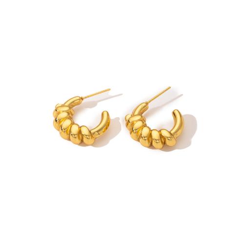 Boucle d'oreille de gaujon en acier inoxydable, Acier inoxydable 304, Placage, bijoux de mode & styles différents pour le choix & pour femme, doré, Vendu par paire