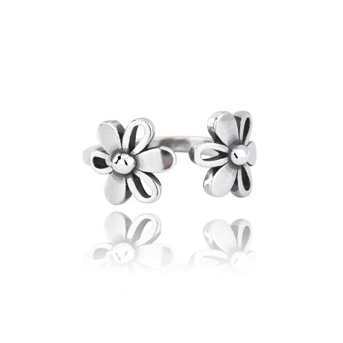 925 Sterling Silver Finger Rings, petals, for woman, original color, Sold By PC