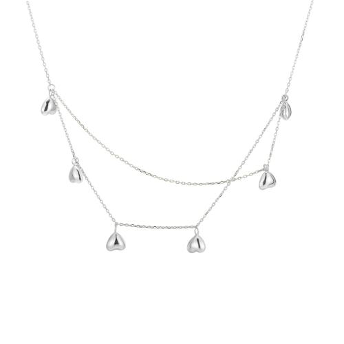 Collares de Plata Esterlina, plata de ley 925, con 5CM extender cadena, Corazón, para mujer, más colores para la opción, longitud:aproximado 39 cm, Vendido por UD