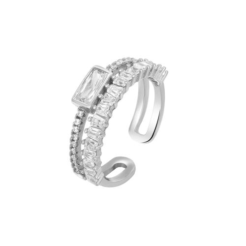 Zirkonia Micro Pave Sterling Silber Ringe, 925 Sterling Silber, Micro pave Zirkonia & für Frau, keine, verkauft von PC