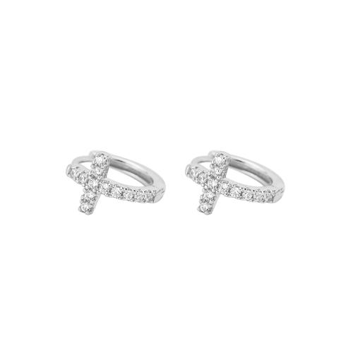 Zircon cubique Micro Pave d'oreille en argent sterling, argent sterling 925, pavé de micro zircon & pour femme, plus de couleurs à choisir, Inner diameter 8mm, Vendu par paire