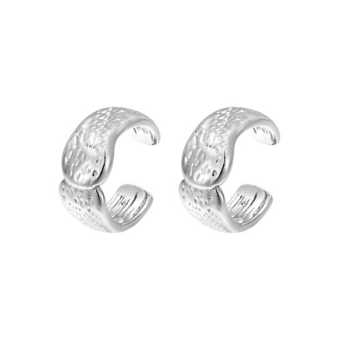 Fashion Earring Cuff and Wraps, 925 Sterling Silver, for woman, platinum color, 12.50mm, Sold By PC