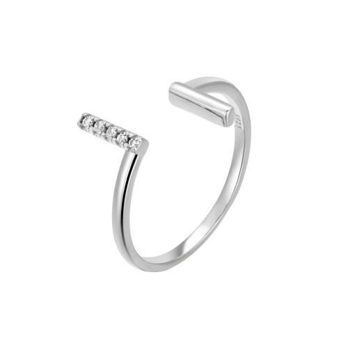 Cubic Zirconia micr3ofono pavimenta anillos de plata esterlina, plata de ley 925, micro arcilla de zirconia cúbica & para mujer, más colores para la opción, Vendido por UD