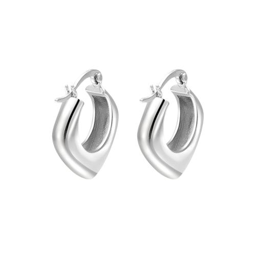 925 Sterling Silver Drop &  Dangle Earrings, for woman, platinum color, 17.40mm, Sold By Pair