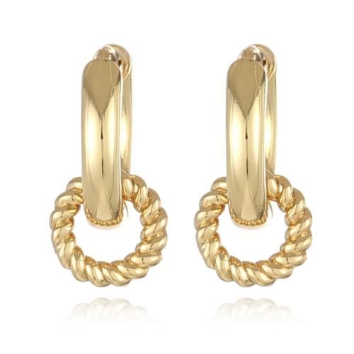 Huggie Hoop Drop Earring, Brass, plated, different styles for choice & for woman, golden, 16x13mm, Sold By Pair