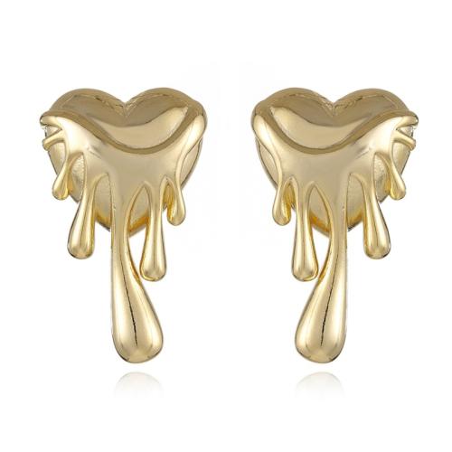 Pendientes de Perno en Latón, metal, chapado, diferentes estilos para la opción & para mujer, dorado, Vendido por Par