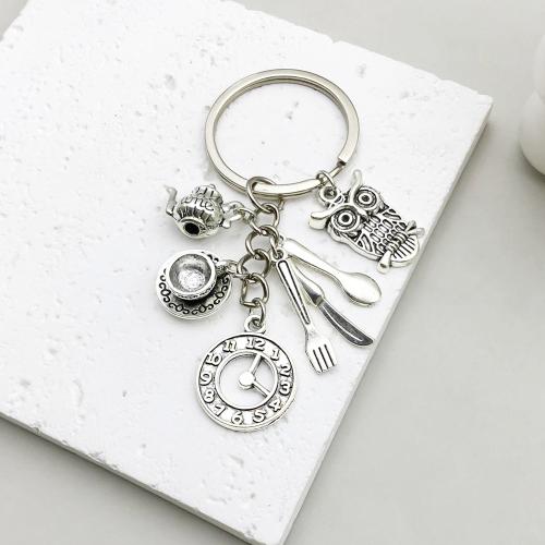 Tibetan Style Key Clasp, antique silver color plated, 10PCs/Bag, Sold By Bag