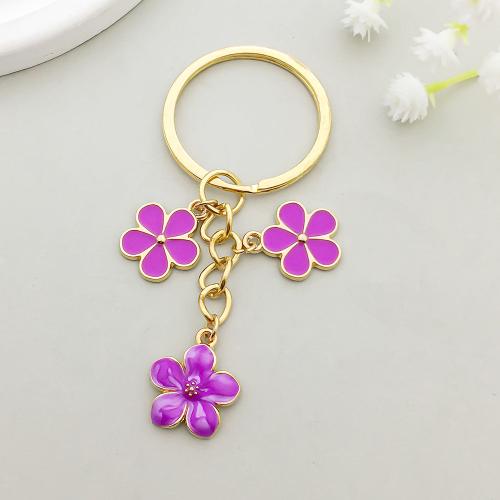 Tibetan Style Key Clasp, Flower, plated, enamel, 10PCs/Bag, Sold By Bag