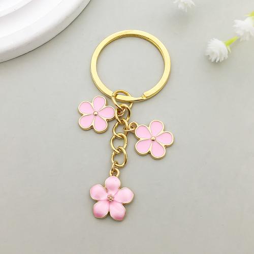 Tibetan Style Key Clasp, Flower, plated, enamel, 10PCs/Bag, Sold By Bag