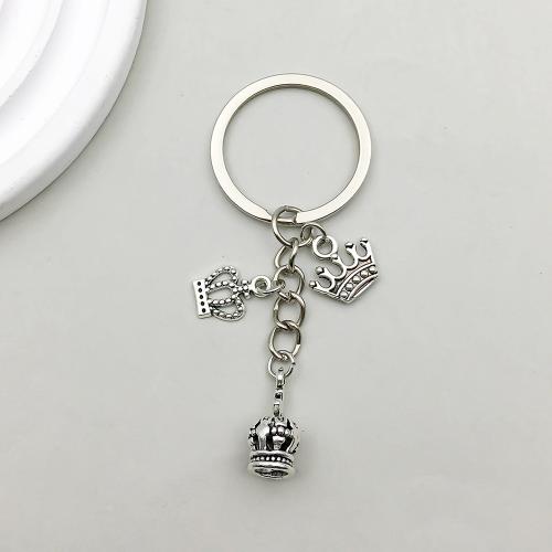 Tibetan Style Key Clasp, Crown, antique silver color plated, 10PCs/Bag, Sold By Bag