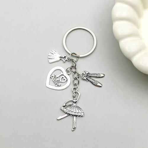 Tibetan Style Key Clasp, antique silver color plated, 10PCs/Bag, Sold By Bag