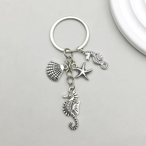 Tibetan Style Key Clasp, antique silver color plated, 10PCs/Bag, Sold By Bag