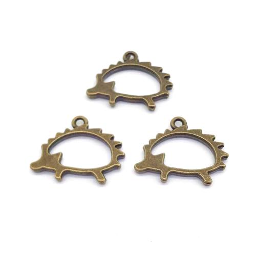 Tibetan Style Animal Pendants, Hedgehog, antique bronze color plated, DIY, 17x21mm, 100PCs/Bag, Sold By Bag